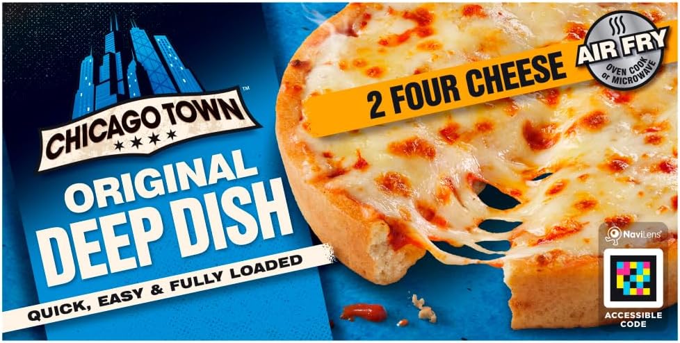 Chicago Town Fully Loaded Deep Dish 2 Four Cheese Pizzas, 2 x 148g (Frozen)
