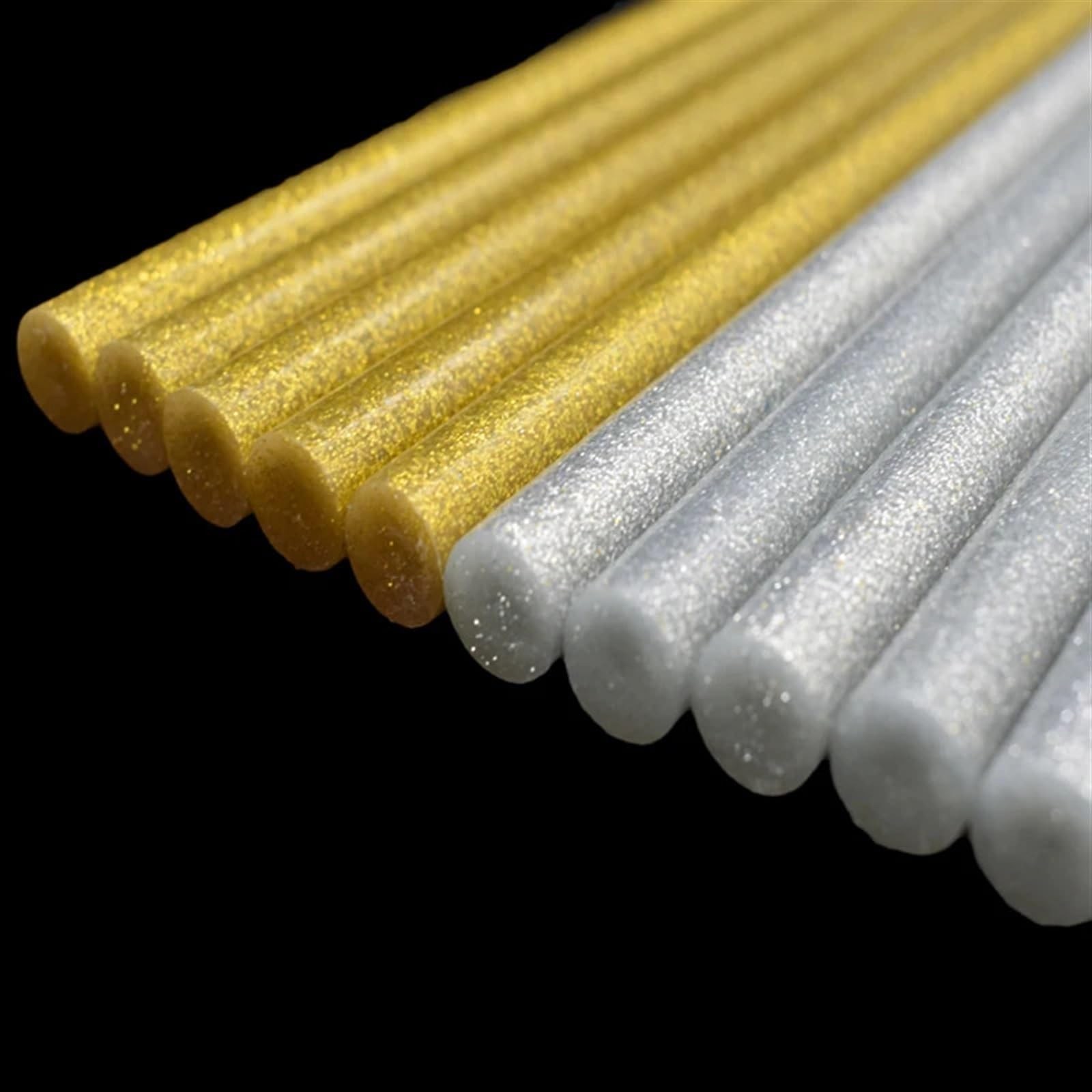 Colla a Caldo 50 Pezzi Oro o Argento 11mm*200mm Stick di Colla a Caldo for Artigianato Telefono Custodia Album Riparazione Accessori Adesivi Stick 11mm(Gold)