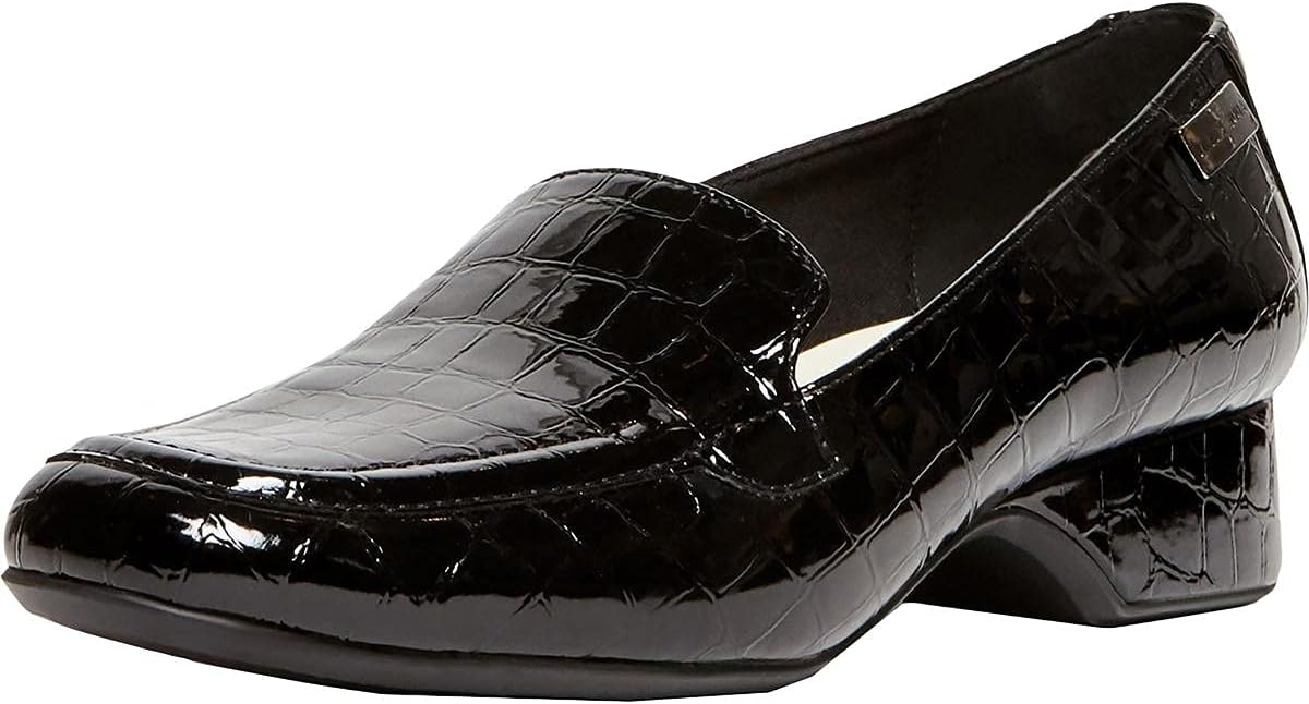 Anne Klein Women's Kamden Loafer Flat, Black Multi, 6 M US