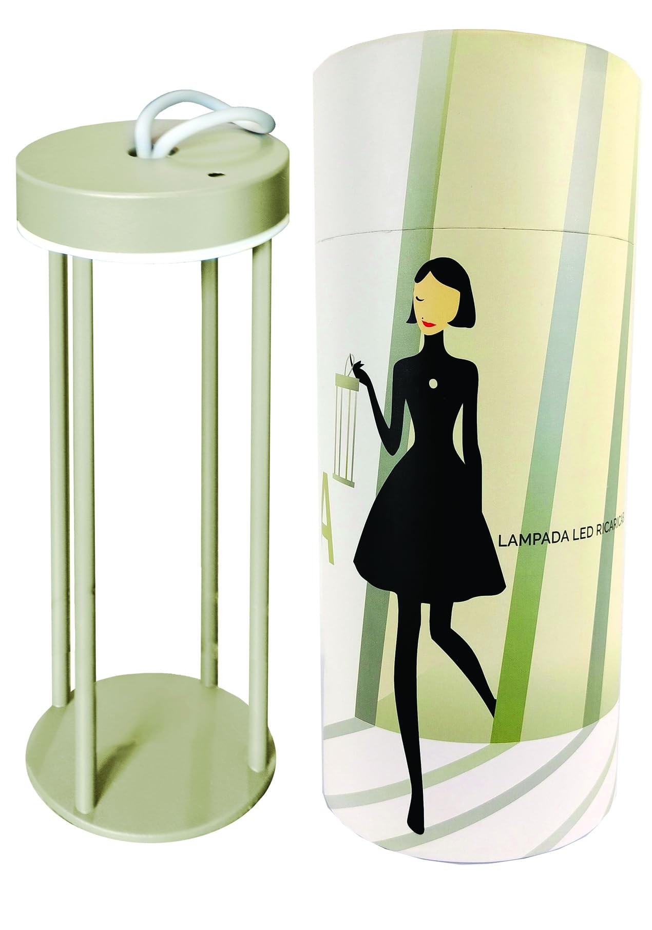 Majestic GEMMA AV - Lampada LED da tavolo o appendibile tramite gancio in silicone, Luce Calda-Naturale-Fredda, Adatta per interni ed esterni IP54, batteria ricaricabile, Avorio