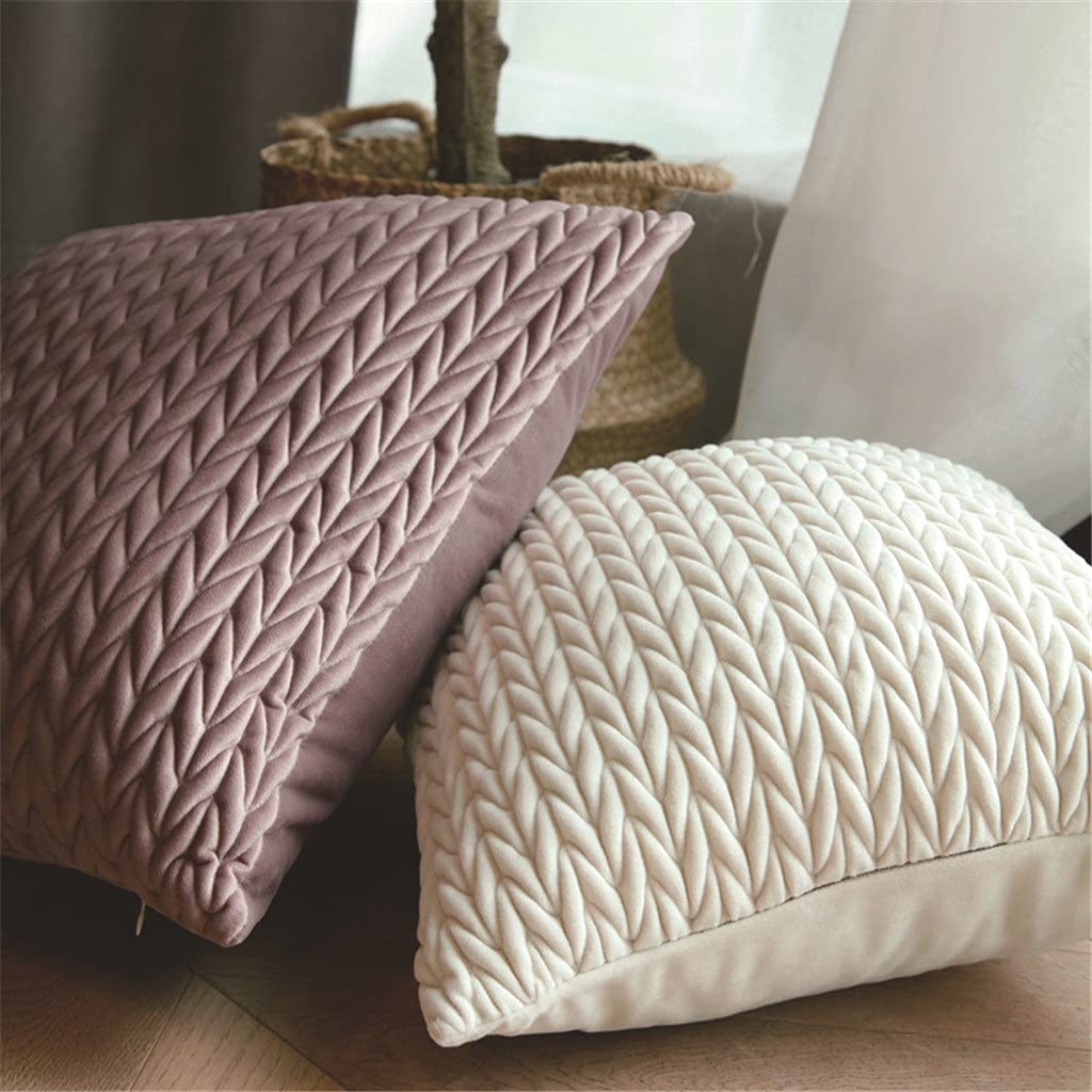 TTDGYYXW Samt-Kissenbezug, 45 x 45 cm, einfarbig, Kissenbezug, Schlafzimmer, Wohnzimmer, Heimdekoration, Kissen für