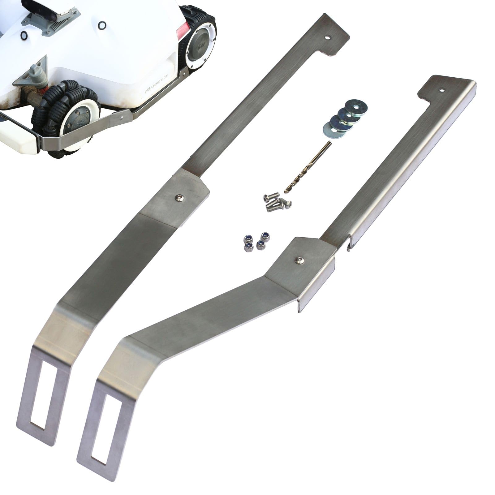 Protector de cantos de acero inoxidable compatible con Mammotion Luba 1 y 2 hasta año de fabricación 2024 | Delantal, parachoques, protección lateral, evita que se agriete