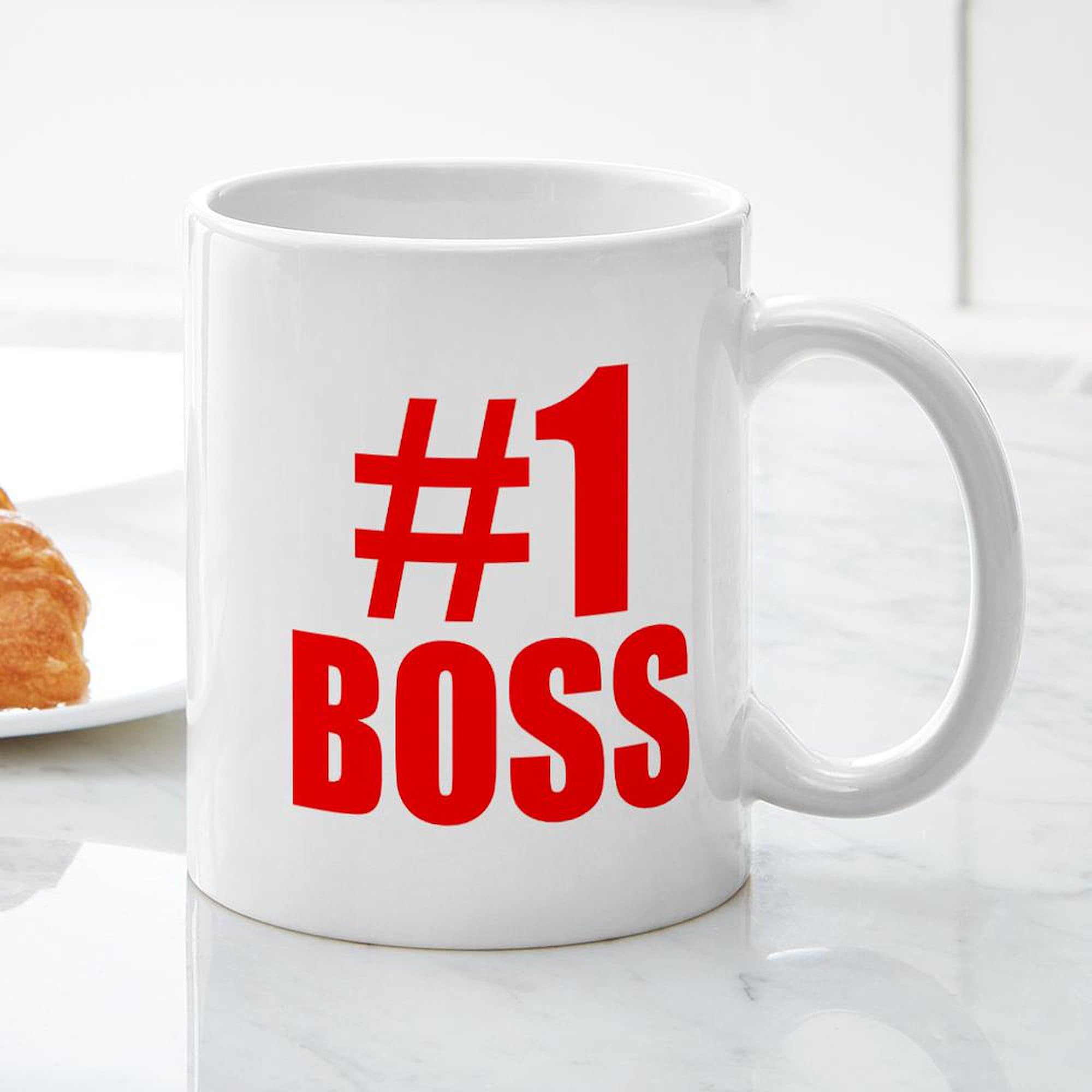 Amazon.com | CafePress Number 1 Boss Mugs 11 oz (325 ml) Ceramic Coffee Mug:  Coffee Cups & Mugs