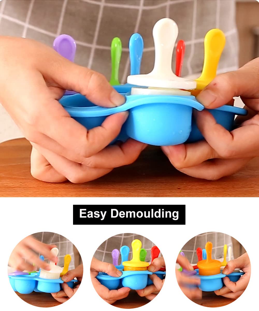 Stampi Per Ghiaccioli In Silicone - 2 Set Con 14 Forme E Cannucce - Foto 3