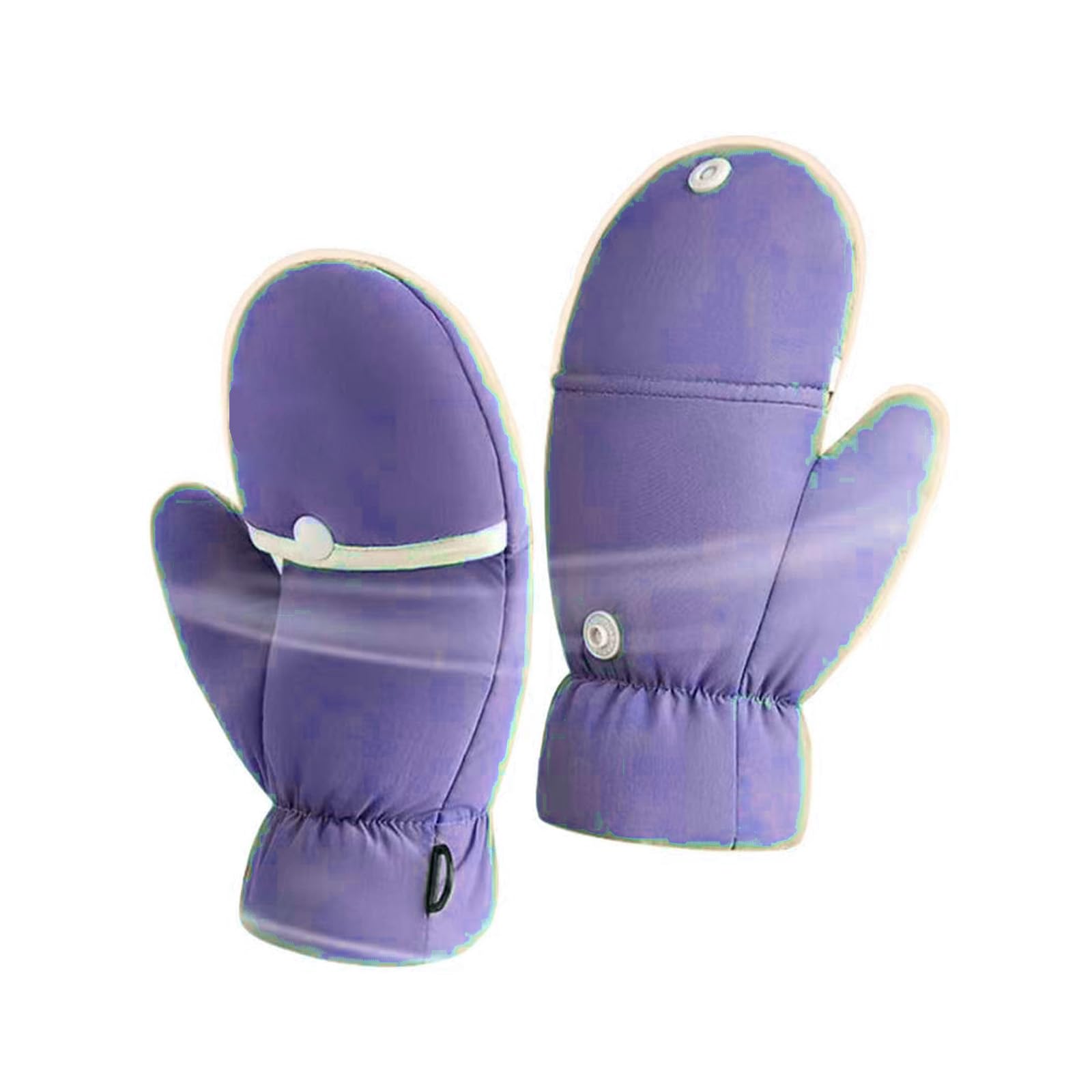 muffole da Neve per Bambini, Guanti da Sci Impermeabili, Design Ribaltabile, Ideale per attività familiari all'aperto/Sport Invernali,1.Purple,L (6~12 Years)