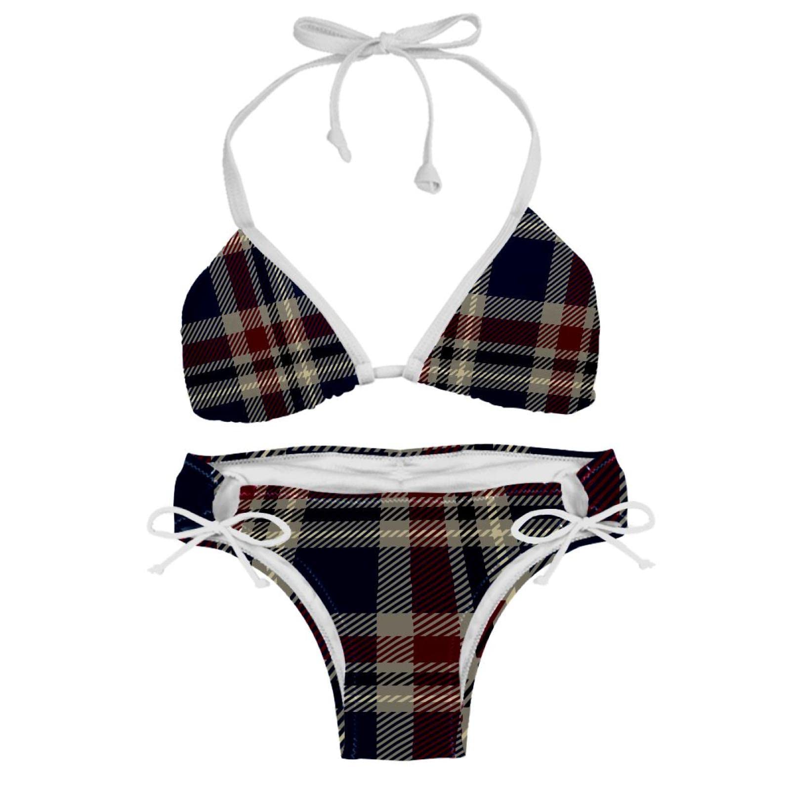 Plaid Bikini Sets for Women Beach Bathing Suit Multicoloured