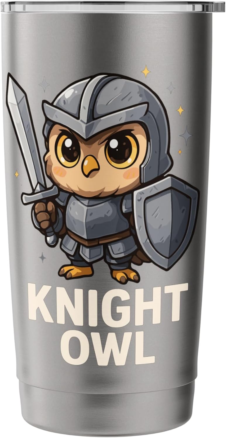 Cute Knight Owl Stainless Steel Insulated Tumbler - Image 3