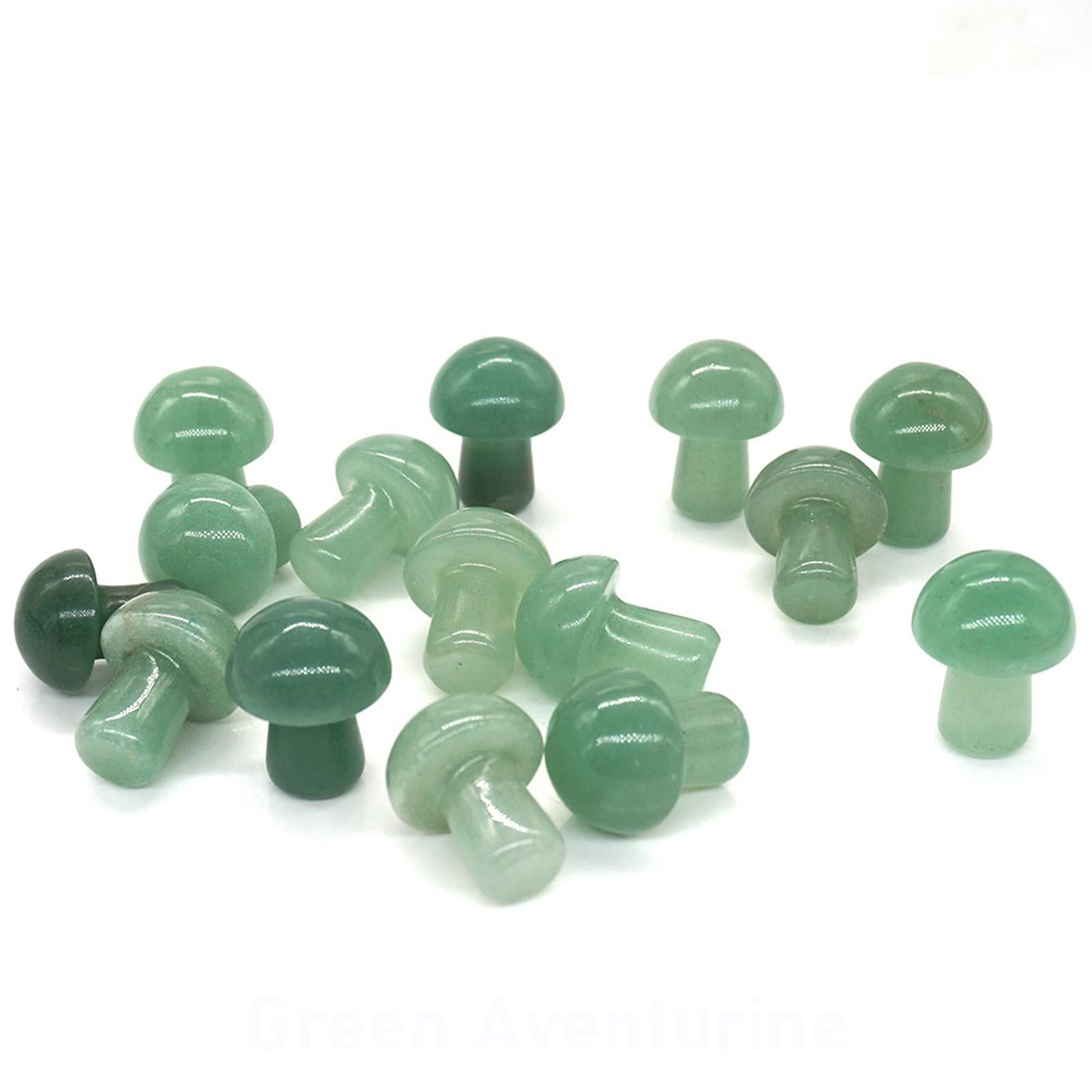 LQYXGS Crystal Stone Home Decor 20MM Mini Mushroom Figurine Natural Stones Carved Crafts Decor Quartz Crystal Statue, 20PCS/ Set(13)
