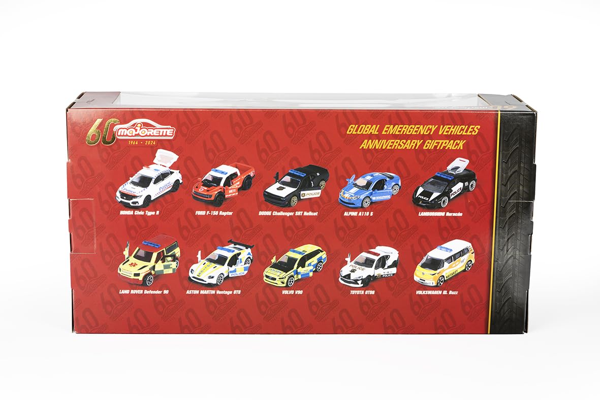 Majorette - Collection Premium - Véhicules Majorette - Coffret de 10 véhicules de Secours internationaux - 212054104