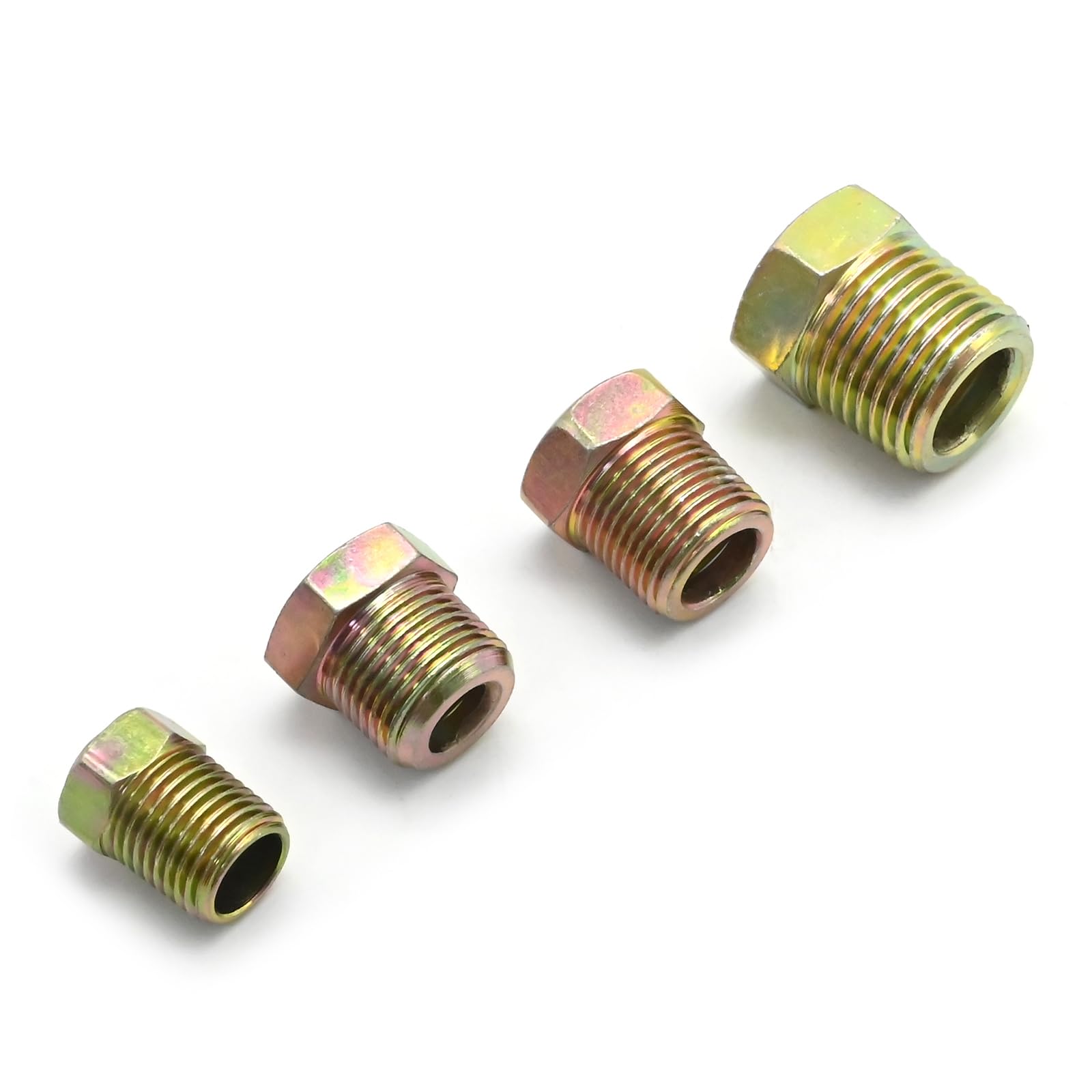 Ollanoos 10Pcs Multi-Size Threaded Bush Adaptor, Female to Male Threaded Bush Adaptor BSP Fittings, 1/8 to 1/4, 1/8 to 3/8 - Image 2