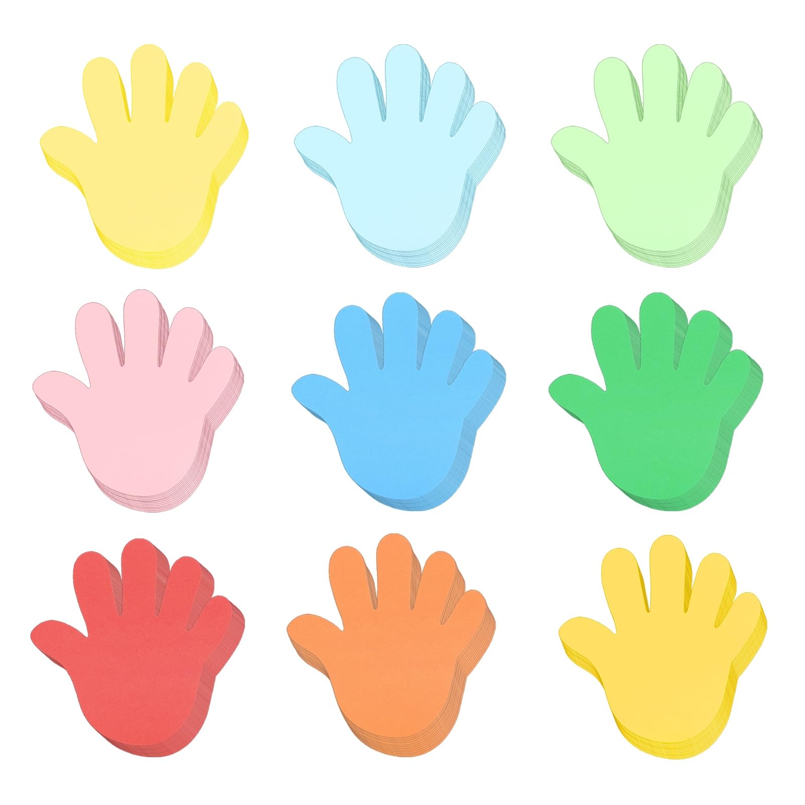 QUARKZMAN 108 Pezzi Sagome Mani Colorate Decorazioni Primaverili Bacheche Carta Ritagliate Punto Colla Lavoretti Classe