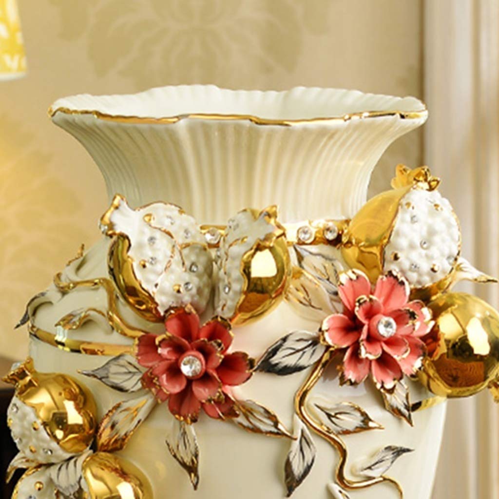 Amazon.co.jp: 環境に優しい陶器の花瓶 手榴弾 ゴールドの花瓶 装飾