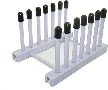 Vinyl Record Storage Holder Stand Cleaning Device Drying Rack Display - Vinyl Plastic and Silicone Top Rack Holds Up to 6 Album LPs - For 12" and 7" Records Records Not Included Purple