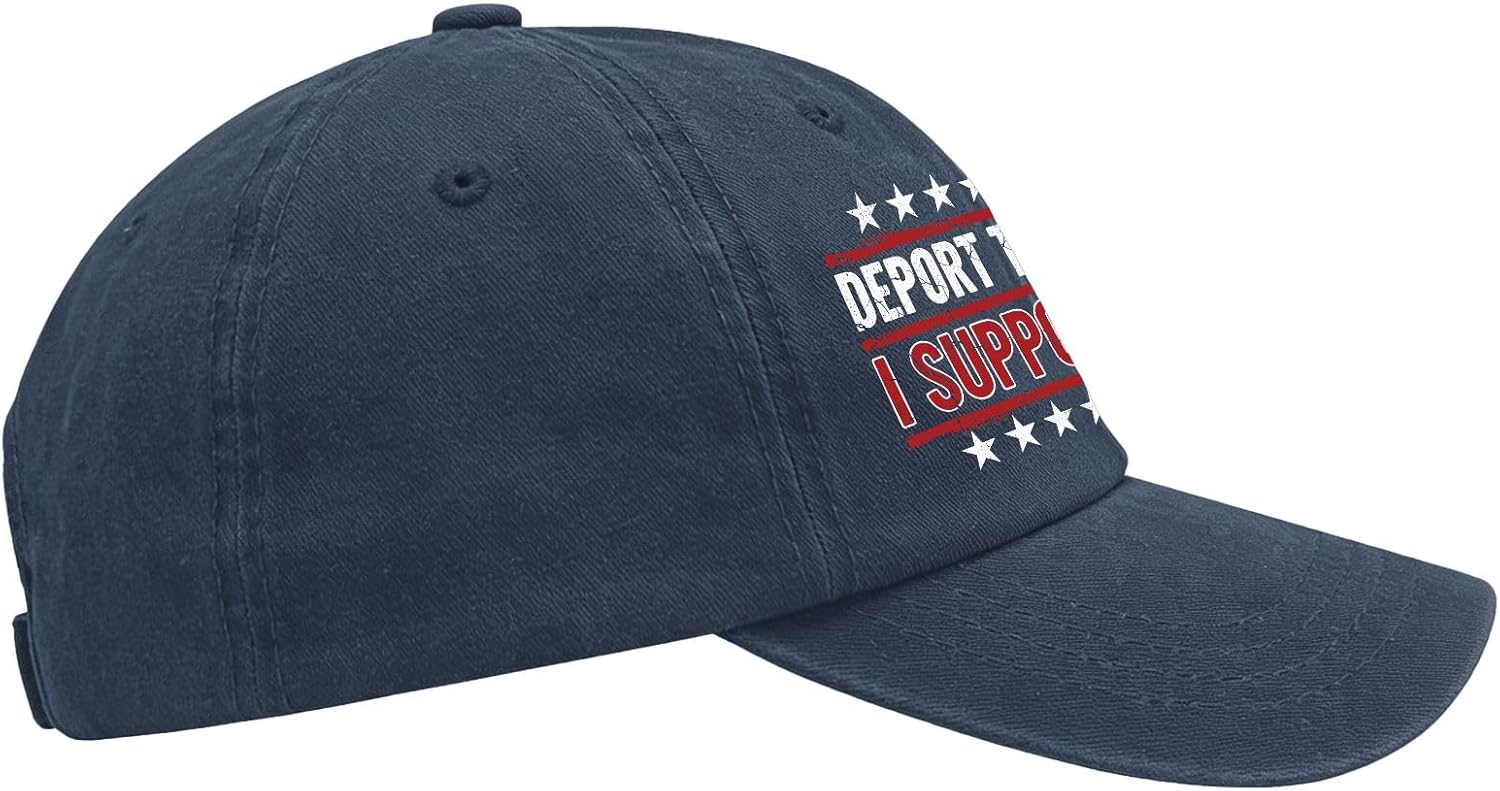 Deport Them All Illegals I Support ICES Trucker Hat Running Cap for Son - Image 3