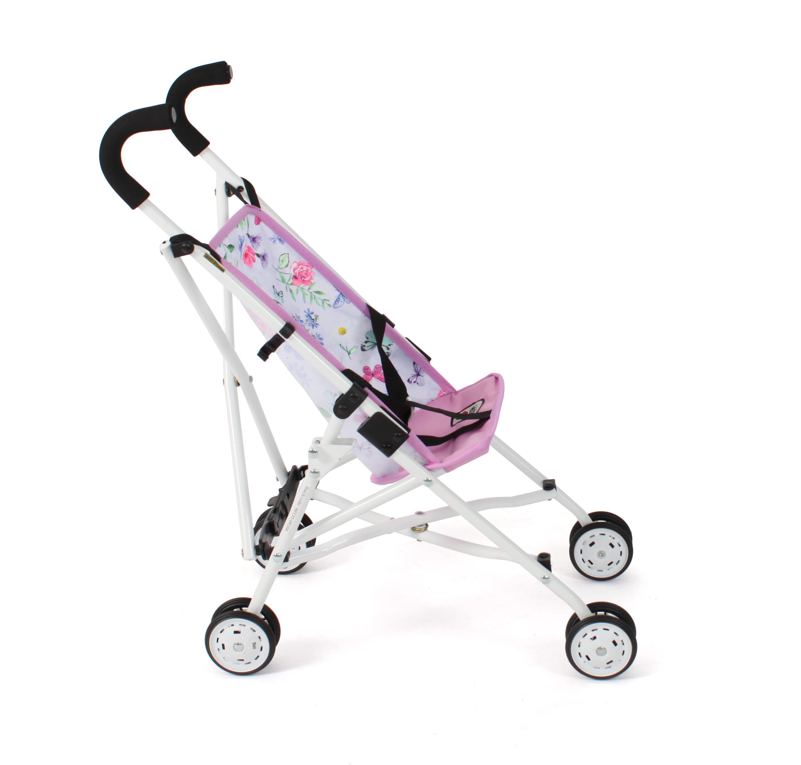 Bayer Chic 2000 Roma Doll's Pram, Mini Buggy, Flowers, Pink, 601-53, 50 x 29 x 57 cm