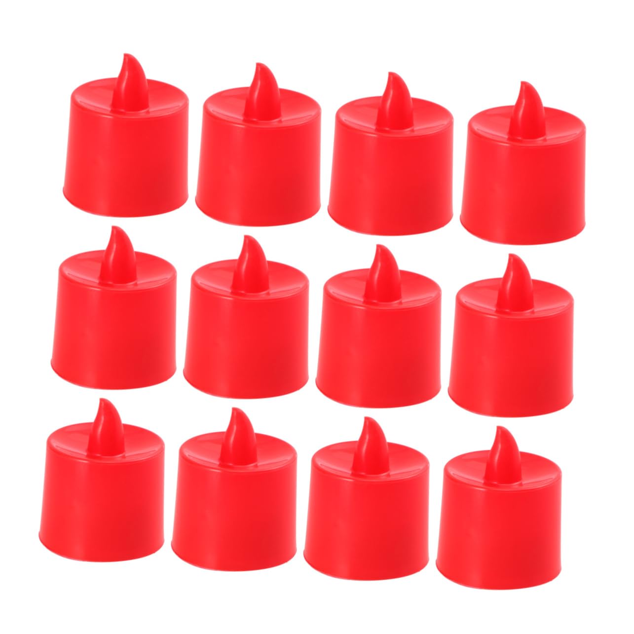 Uonlytech 12 Piezas luces de vela wedding decoration night light lamparita decoración fiesta party lights luces navideñas rojas ligero Luces de té Titulares vela LED adorno de banquete rojo