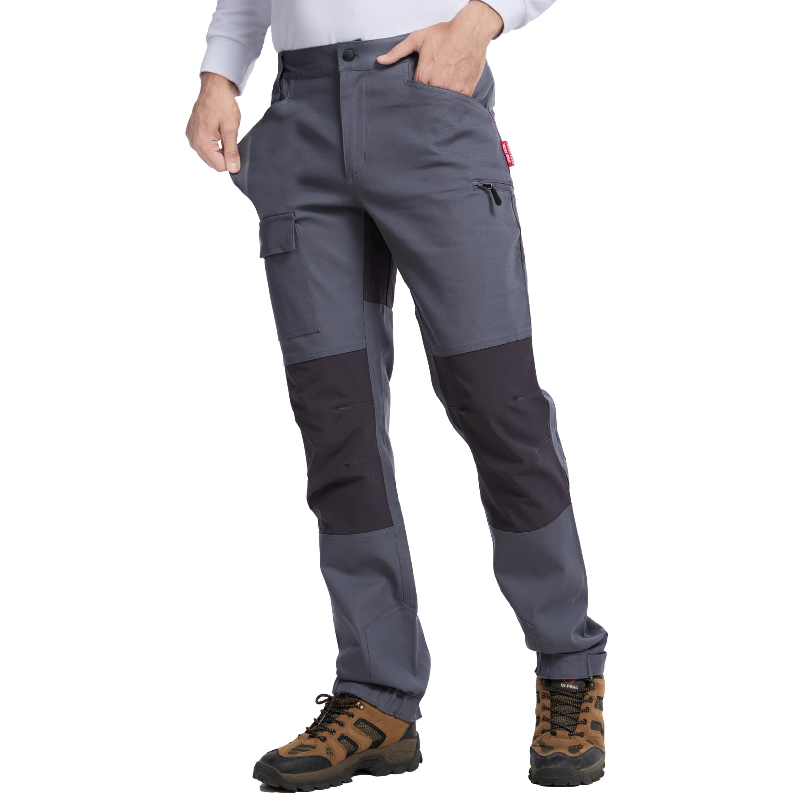 WORK IDEA Herren Outdoorhose aus elastischer Baumwolle, robust & atmungsaktiv, wasserabweisend, verstellbare Hosenbeine, ideal für Camping, Wandern & Outdoor-Aktivitäten