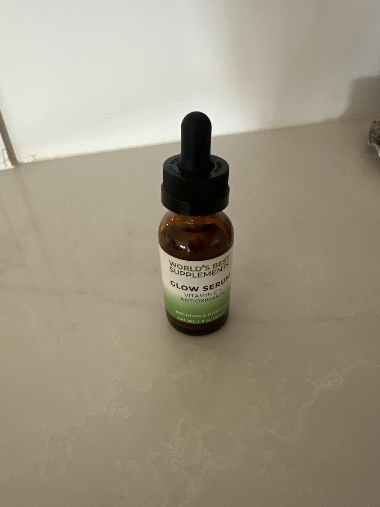 World's Best Supplements Glow Serum Vitamin C + Antioxidants | 1 oz | Brighten & Hydrate Your Skin | World's Best Supplements