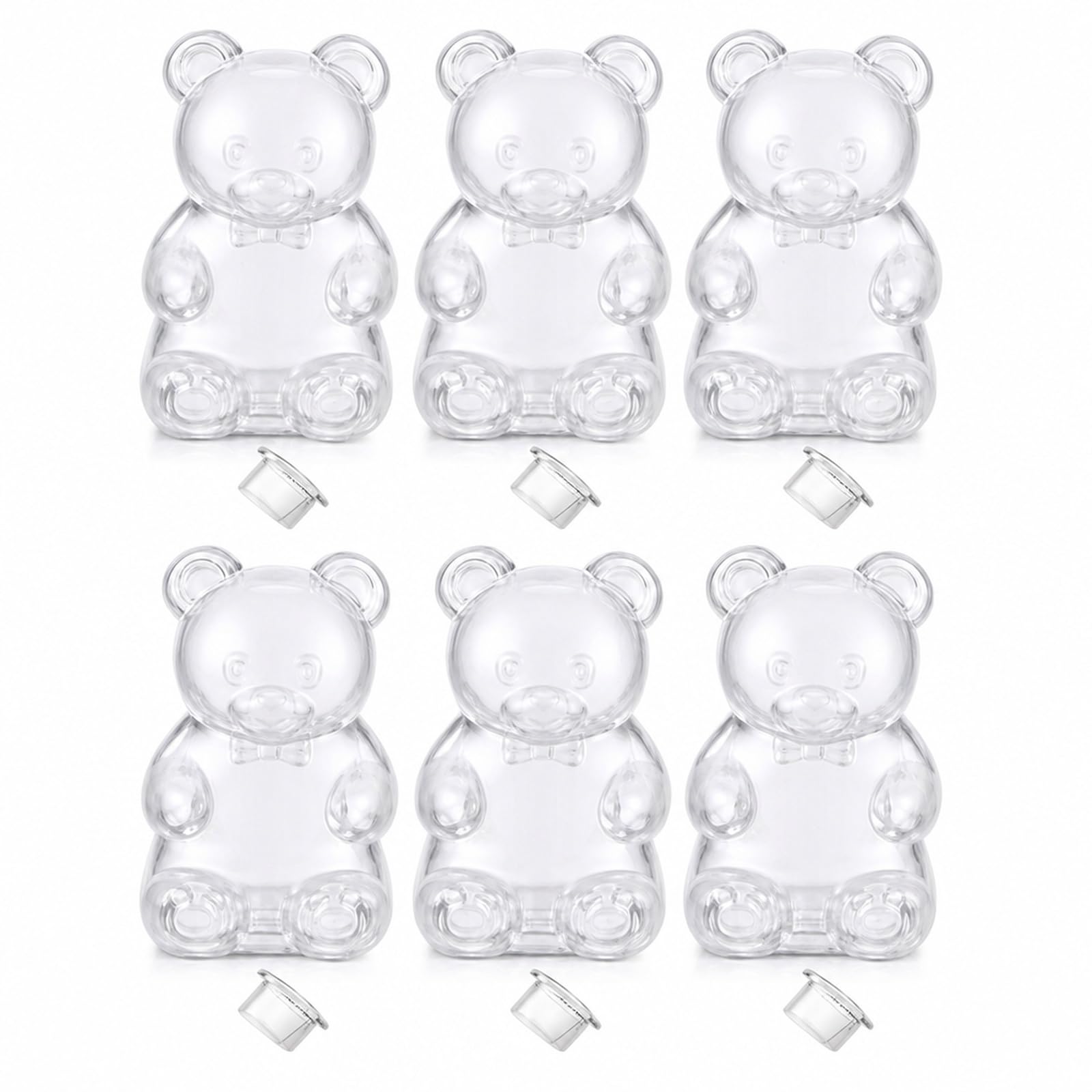 6-Piece Transparent Bear Squishy Skin Set