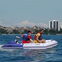 Vista 2 de PEXMOR Motor de arrastre eléctrico de 8 velocidades, motor eléctrico fuera de borda para barco con mango ajustable e indicador LED, montado