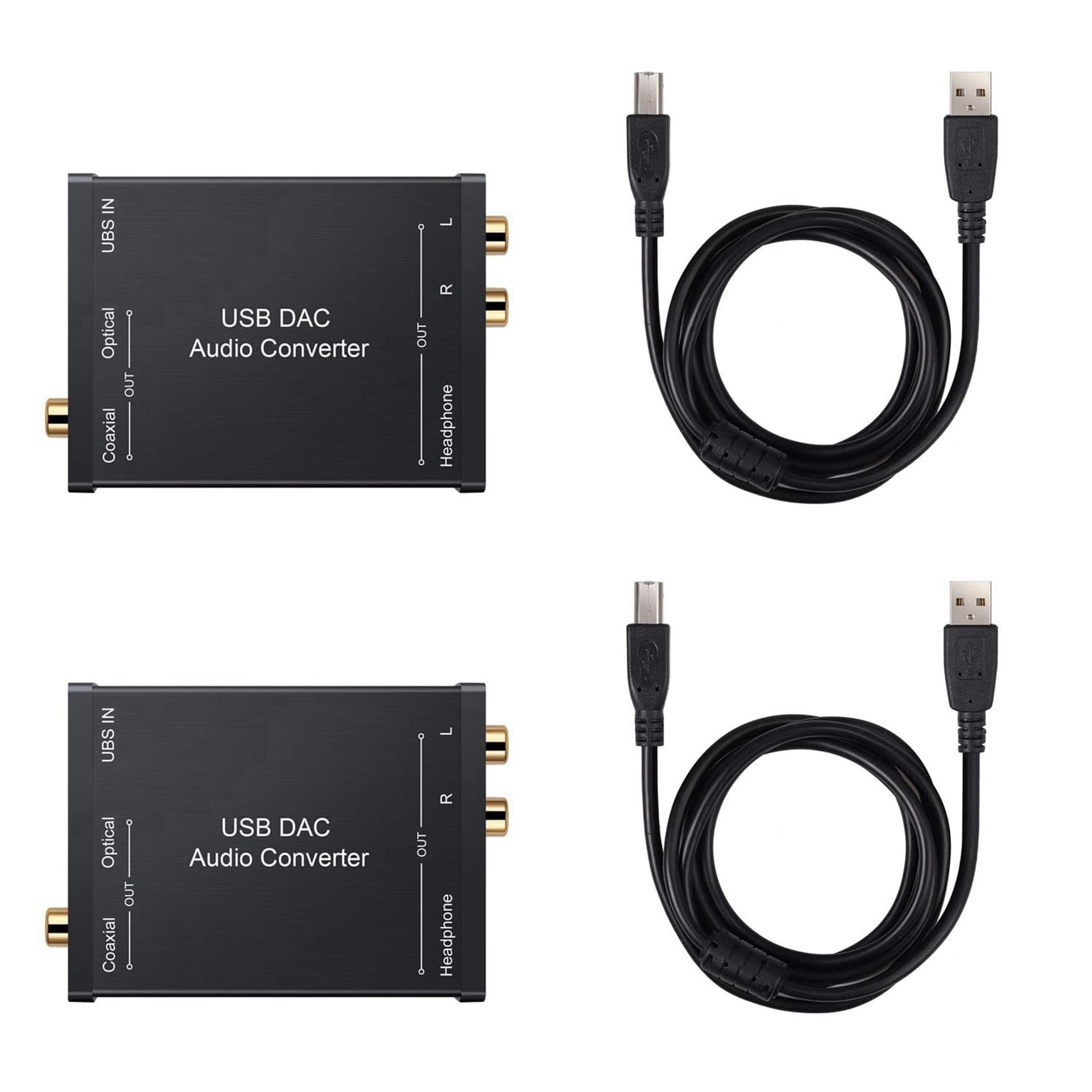 2X Convertitore da USB A SPDIF Coassiale e Jack per Cuffie da 3,5 mm Adattatore Audio Ottico USB USB PCM per