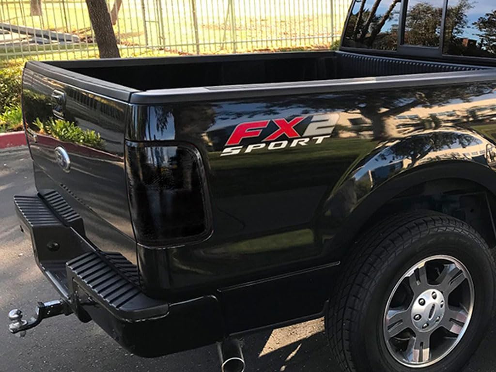 Rvinyl Tail Light Pre Cut Film Tint Cover Kit in Smoke Compatible with Ford F-150 2004-2008 - Adhesive Backs