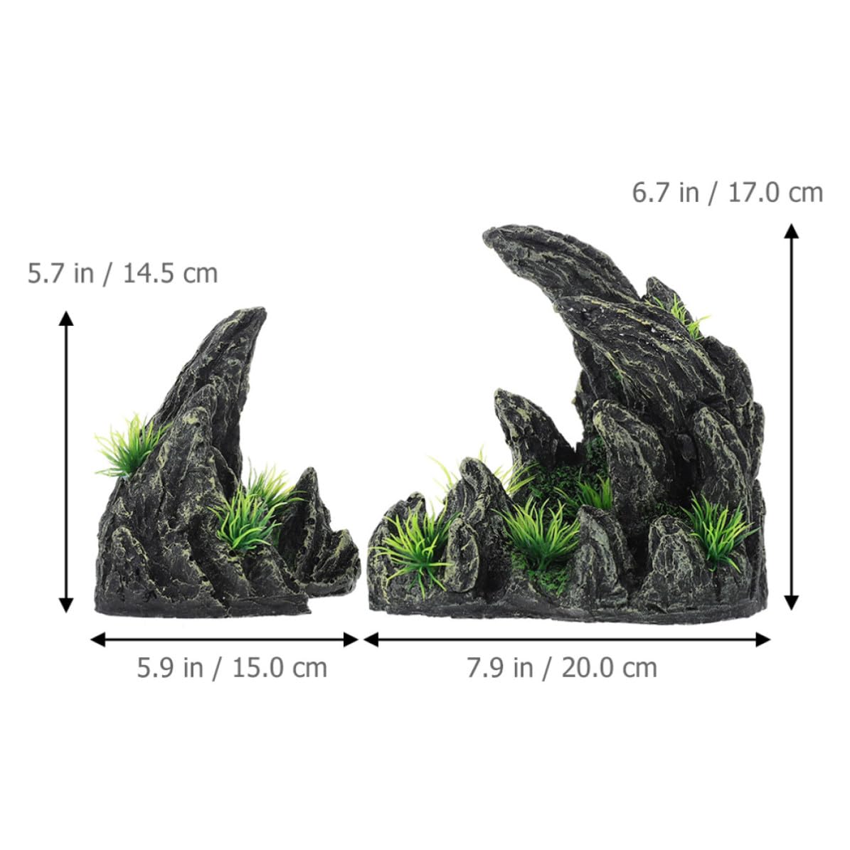 GALPADA Adornos para Acuario 2piezas de Resina Diseño de Montaña Falsa y Cueva para Decoración de Pecera y Hábitat de Peces