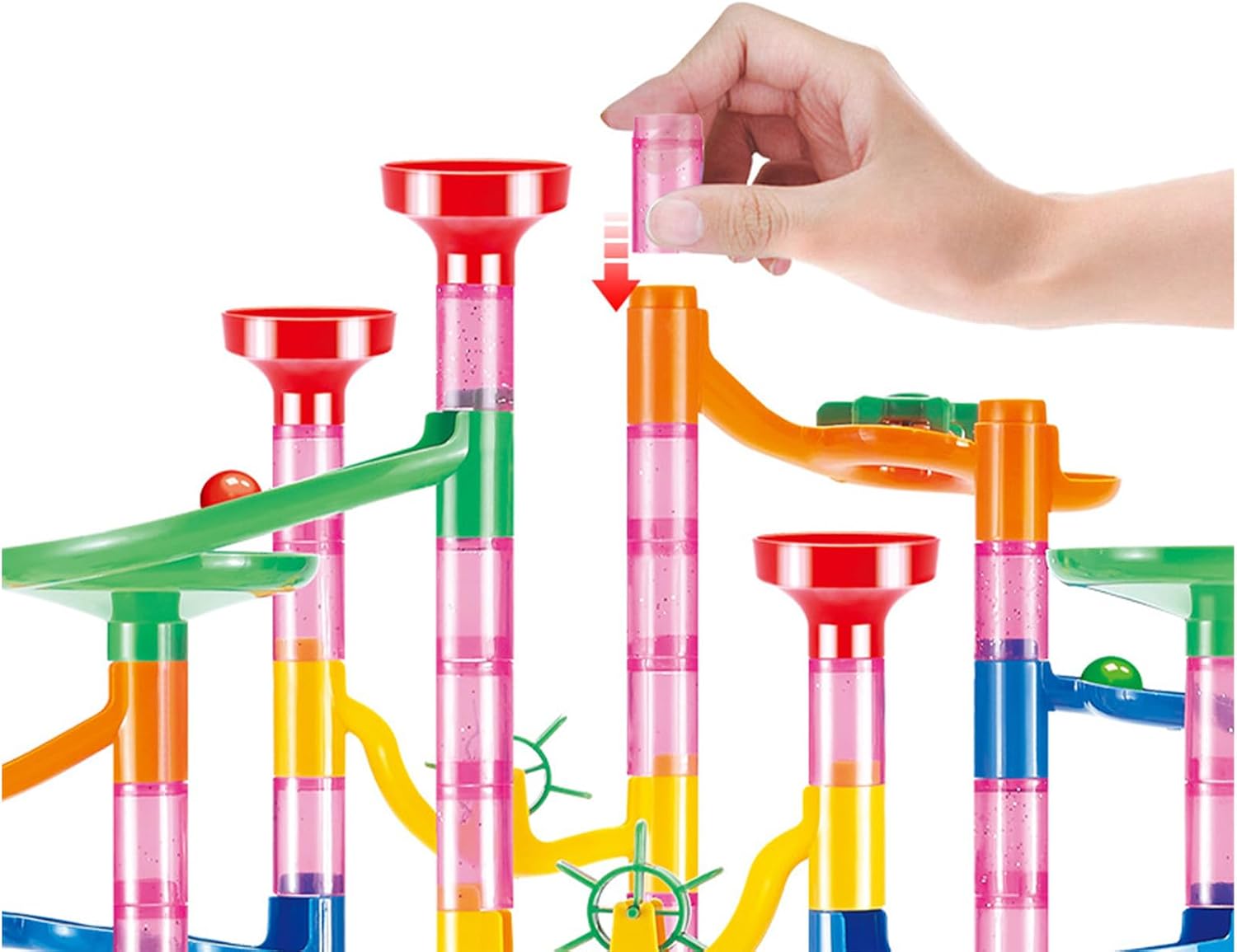Marble Track Building Blocks, Three-Dimensional DIY Race Track, Marble Toy, Construction Building Blocks, Toy