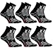 Produktbild Rainbow Socks - Jungen Mädchen Sneaker Bunte Baumwolle Sport Socken - 6 Paar - Schwarz - Größen 30-35
