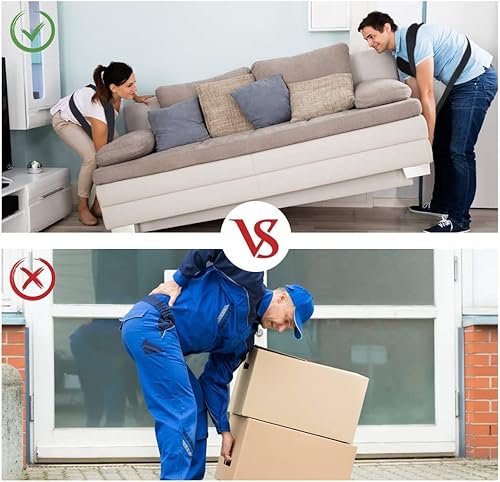 Miniatura 3 de MORDEN MS Correas móviles ajustables, sistema de elevación y movimiento de hombros para 2 personas para transportar muebles, electrodomésticos,