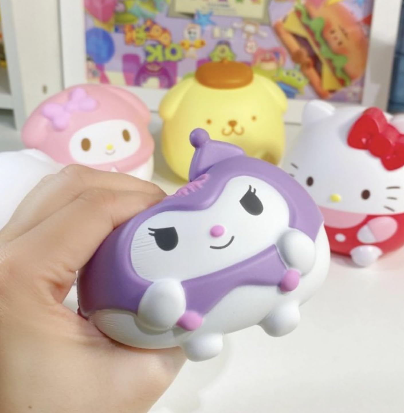 Kitty & Friends Squishies Set of 5 - Assorted Designs in Set (5 Types) - Relax Squeeze Toy