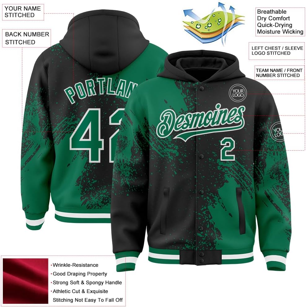 Custom Varsity Jacket Men Women Teen Personalized Brush Graphic Baseball Letterman Jacket Full Snap Bomber Coat S-5XL