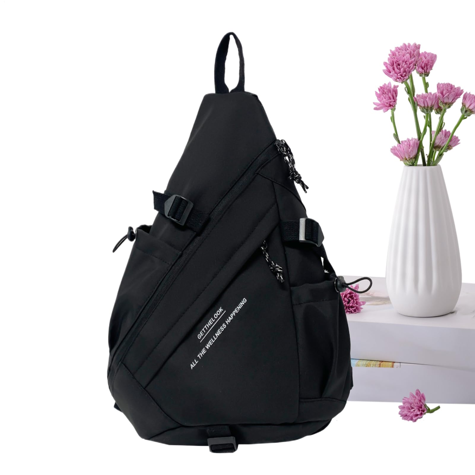 Sling Bag for Women, Casual Pack for Students, Stylish Sports Chest, Trendy Everyday Companion, Large Capacity Sling Daypack for Camping Hiking Fitness Use 14.17x5.51x18.9in