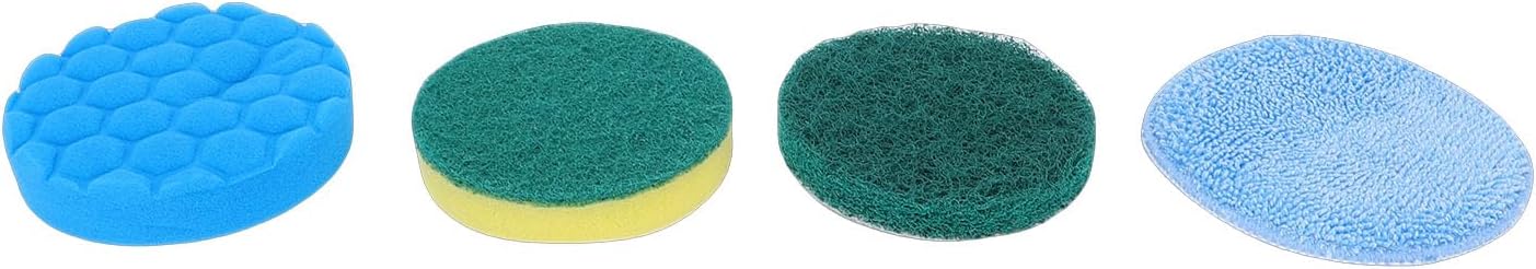 Jiawu Electric Scrubber, 450 RPM Strong Magnetic Motor Shower Scrubber Bathroom Cleaner with 9 Replaceable Brush Heads and 50 Inch Extendable Handle for Tub Tile Shower Cleaning (JY6016 Black (9