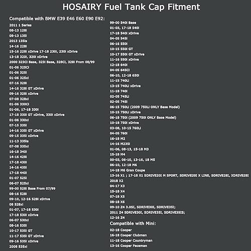 Miniatura 6 de Tapa de depósito de combustible de repuesto 16117222391 para Mini Cooper BMW E39 E46 E60 E90 E92-128i 320i 325i 328i 328i 328xi 330i 330xi 335i 525i