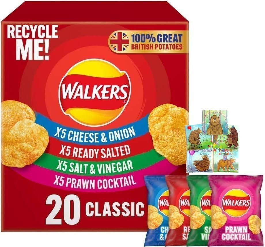 Giant Crisps Ultipack Snack Box - Pack Of 20 X 25g Assorted Eaty Walkers Crisps Bulk Buy - View #8