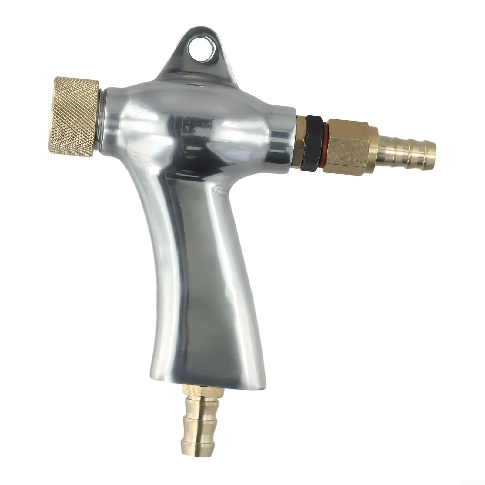 Pistolet do piaskowania sprężonego powietrza, ze stopu aluminium, z 5 dyszami ceramicznymi (6 mm/8 mm), do usuwania lakieru, ergonomiczny uchwyt do kabiny do piaskowania sprężonego powietrza (B)
