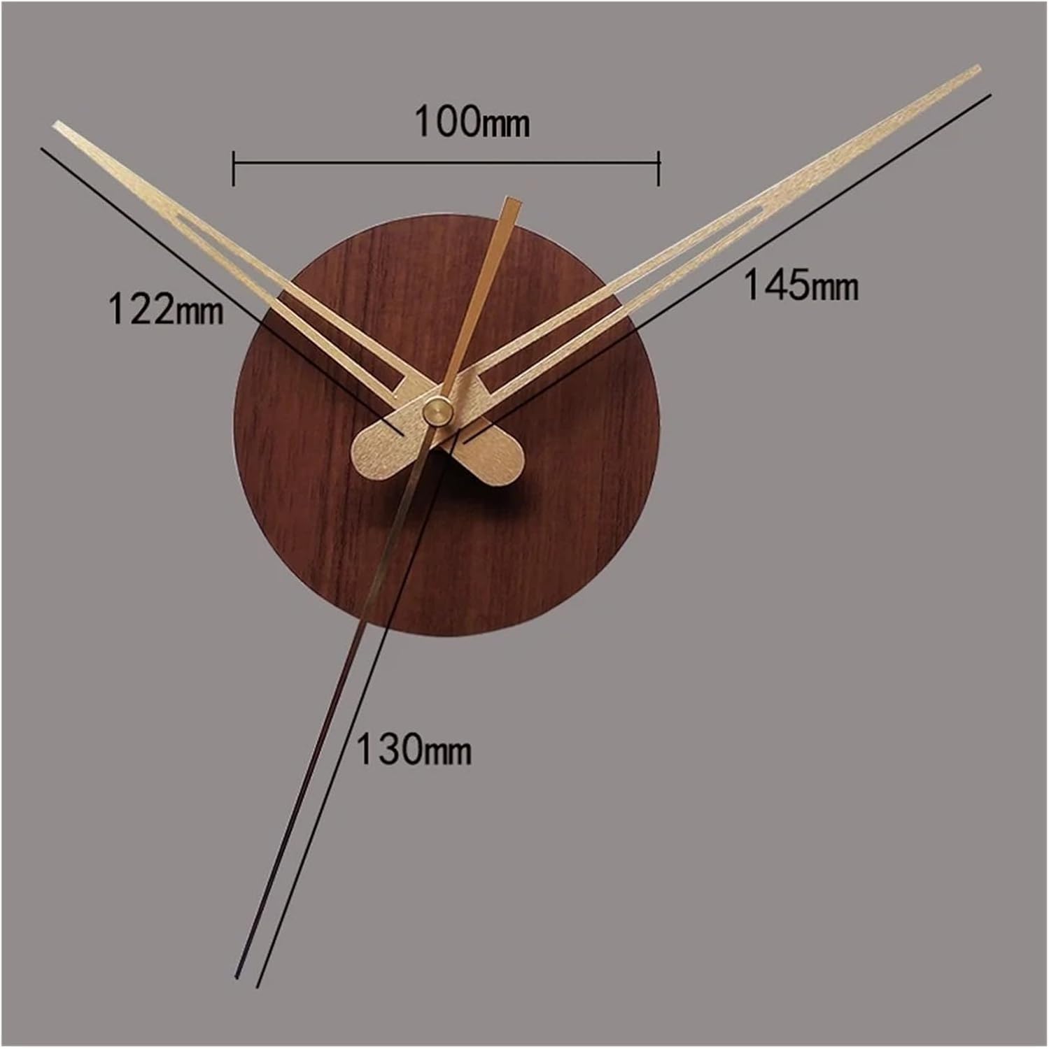 Kit de décoration pour Horloge Murale à Monter soi-même, Aiguilles et Mouvement doré texturé Bois.