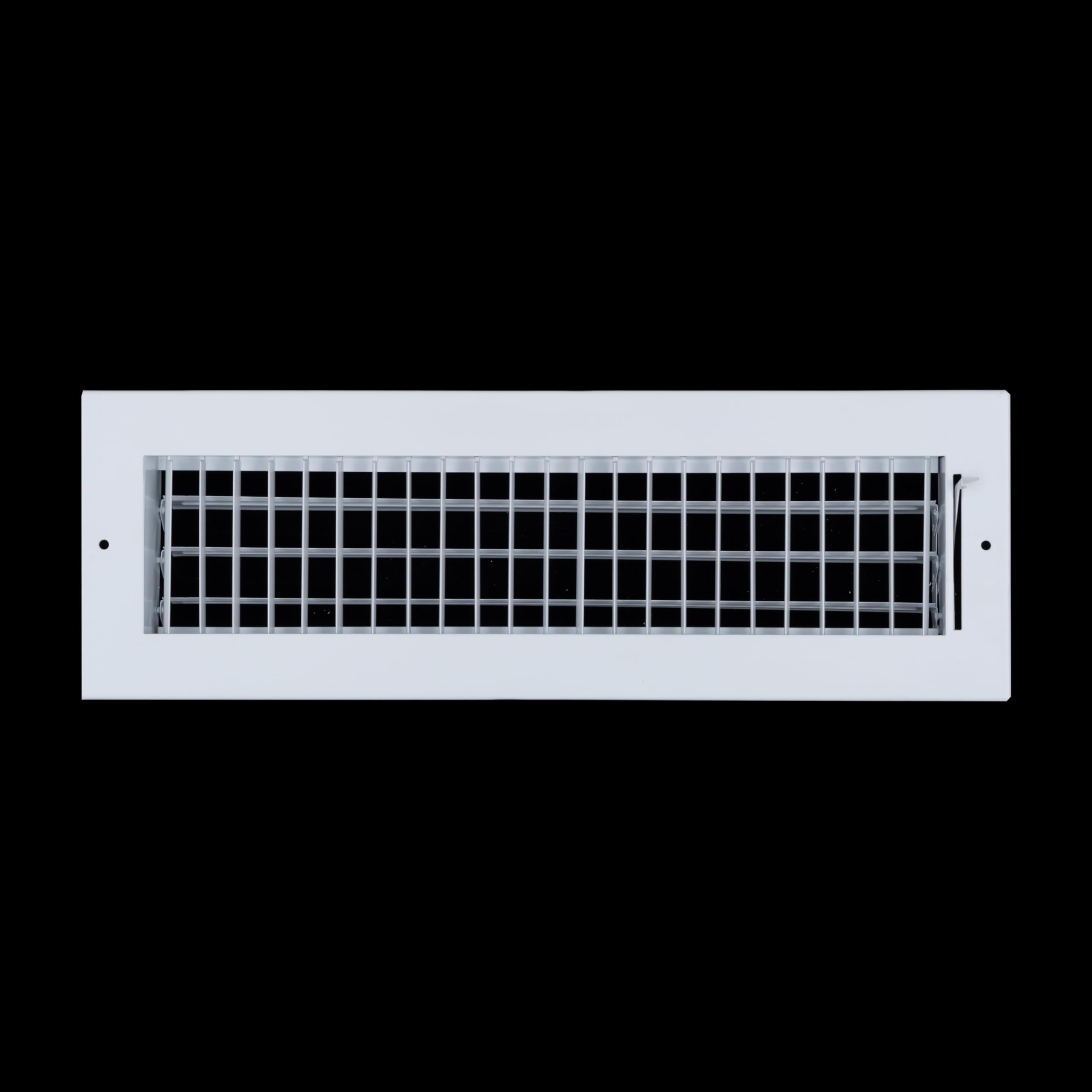 Handua 40,6 cm (l) x 10,2 cm (H) [Taille de l'ouverture du conduit] Grille d'alimentation en air réglable en acier | Grille d'aération pour paroi latérale et plafond | Blanc | Dimensions extérieures
