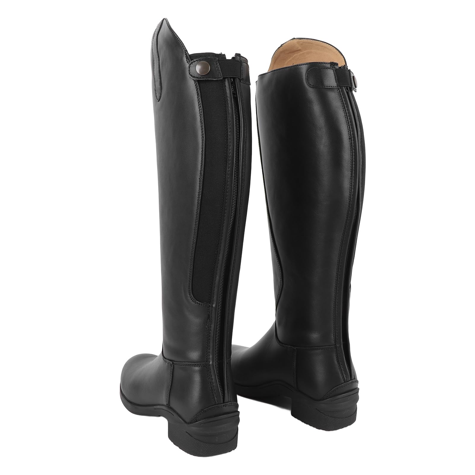 RiToEasysports Botas Altas de Montar, Botas Ecuestres Unisex para Uso Diario con Cremallera Trasera de Cuero EVA