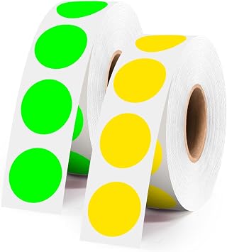 2000 PCS 3/4" Colored Dot Stickers,2 Color Colorful Coding Label