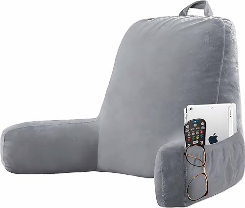 Almohadas de lectura para sentarse en la cama para adultos con reposabrazos, hipoalergénicas, de espuma viscoelástica, almohada de apoyo vertical