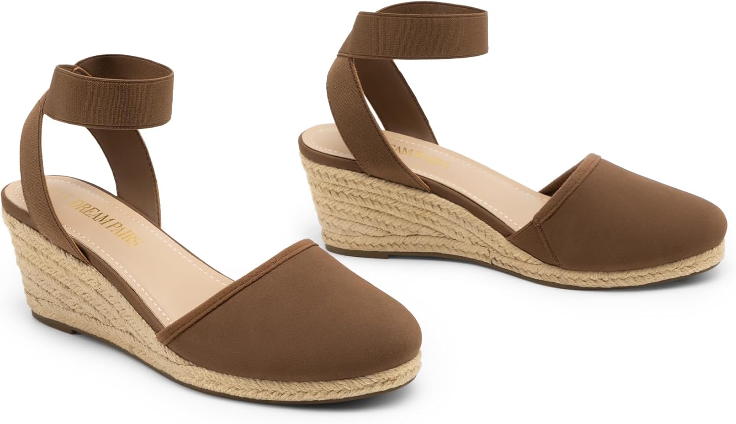 DREAM PAIRS Women's Elastic Ankle Strap Espadrilles Wedge Sandals - Image 5