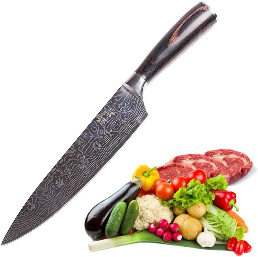 AKINLY Chef Knife 8 inches Japanese Stainless Steel Gyutou Knife Professional Kitchen Knife with Ergonomic Handle