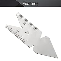 Vista 3 de Utoolmart Medidor central de rosca de 55 grados, medidor de ángulo de corte de acero inoxidable, aumento de paso de rosca 14202432thd 1 unids