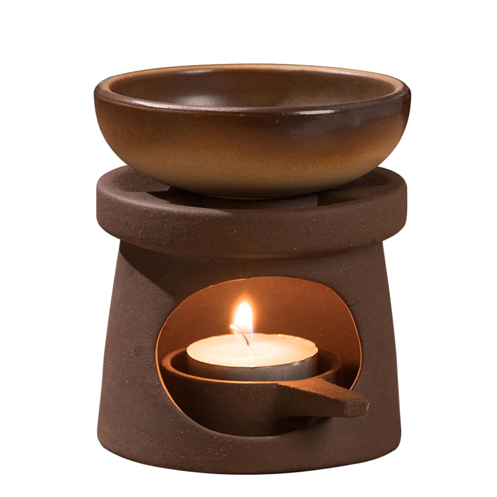 NEWFT Ceramics Essential Oil Burners Melter Scented Diffuser with Tealight Holder for Relaxation Meditations Decors Fragrances Diffuser