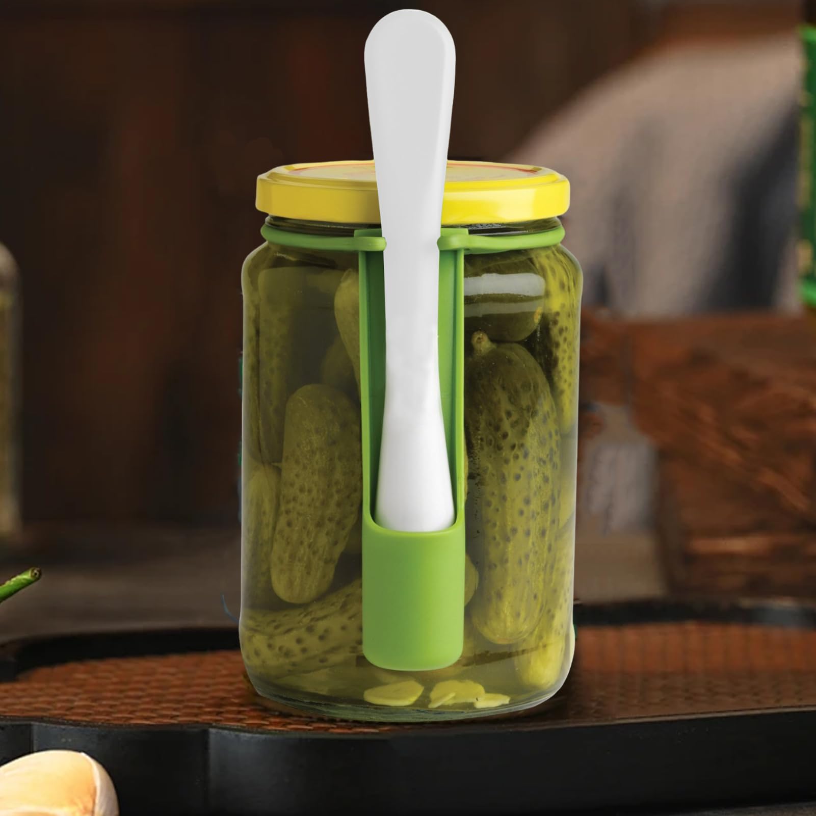 Pickle Jar Fork - Tool à saisir de cornichon, ustensile à poignée longue | 6,69x1,18 pouces de long manche ustensile de capture alimentaire, pot de fourchette de cuisine, aide à la cuisson pour collat