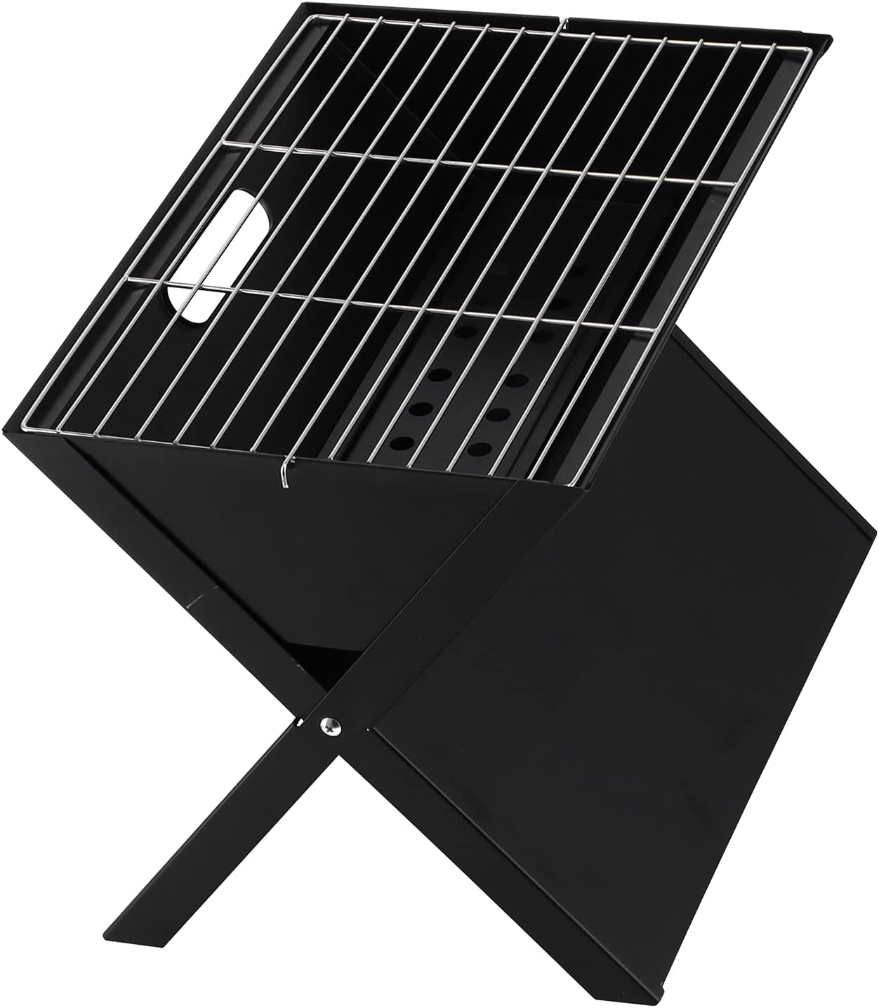 Barbecue Grill Portable X Shape Foldable Charcoal Grill for Outdoor Cooking Camping Hiking Picnic Easy to Set Up Stable and Durable High Heat Food Grade Metal