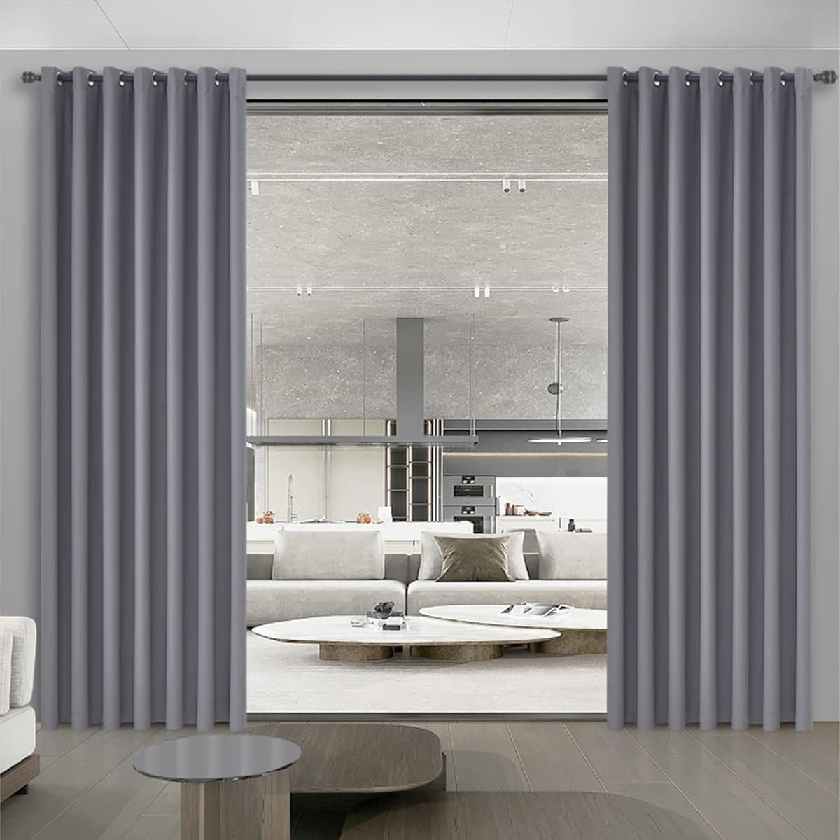 Privacy & Comfort Blackout Divider Curtain - Create Your Perfect Zones in Minutes! Noise Reducing Thermal Room Partition for Shared Rooms, Studios, Lofts, 8.5ft W x 7ft L, Grey, 1 Panel
