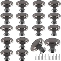 Vista 11 de Romeda Juego de 18 Piezas de Herrajes para Cajones - Pomos y Tiradores de 30mm en Negro para Cómodas y Cocinas con Tornillo